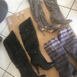 Boots 3 pairs thigh high /knee high